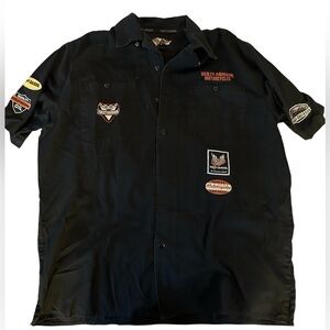Harley-Davidson Black Casual Button Down Shirt